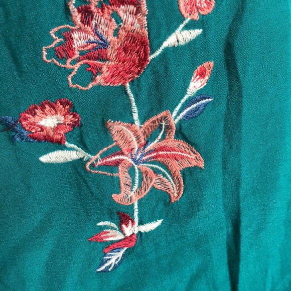 Flying tomatoe-Teal-floral Tunic-M - Picture 9 of 13